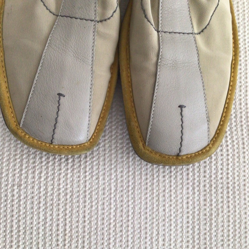 Prada Men or Women Beige and Mustard Slip-Ons. RUC - Picture 9 of 9
